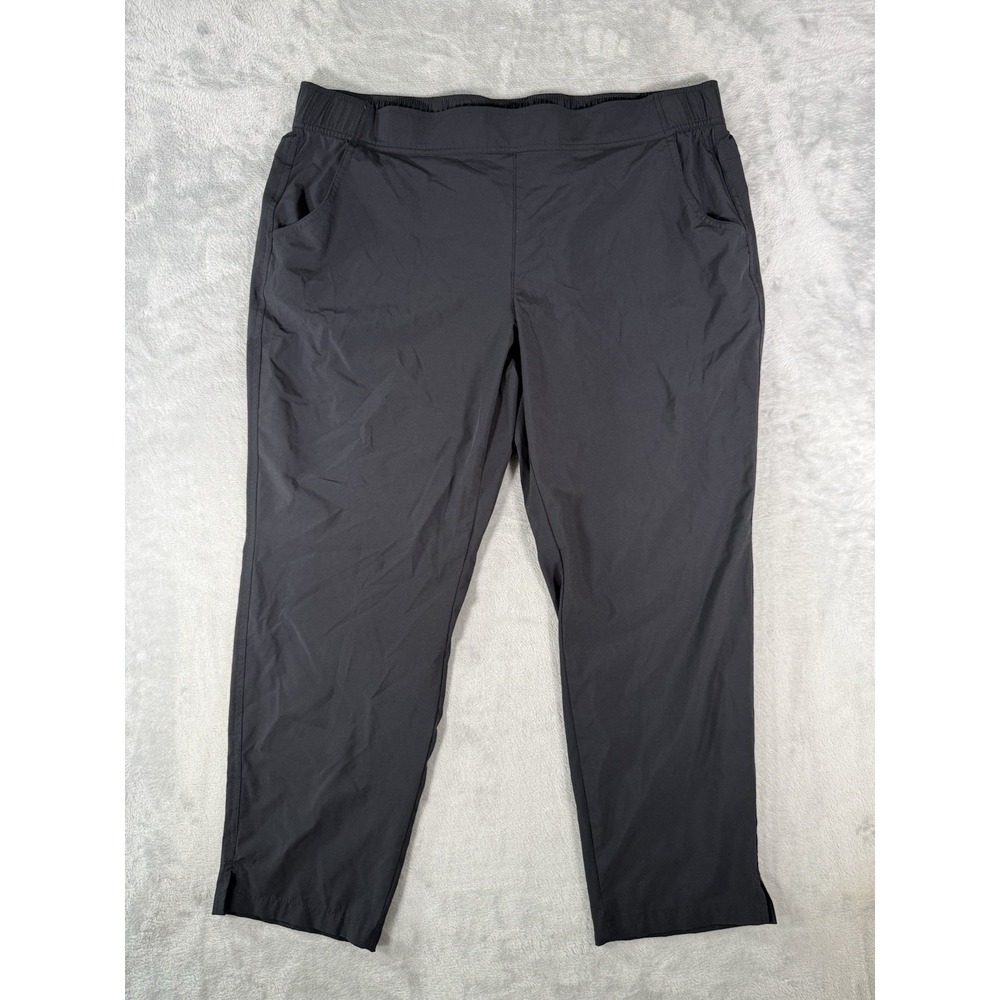 Eddie Bauer Traveler Ankle Pants Womens XL Black Performance Stretch Lightweight